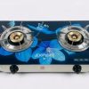 Glass Double Gas Stove Blue