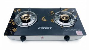 Glass Double Gas Stove Yellow