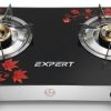 Glass Double Gas Stove Red