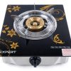 Glass Single Gas Stove Yellow
