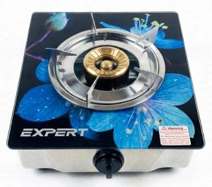 Glass Single Gas Stove Blue