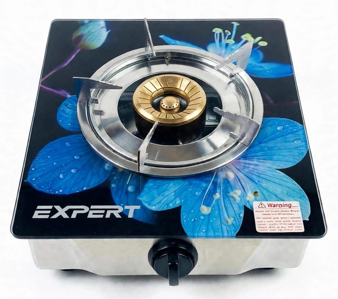 Glass Single Gas Stove Blue